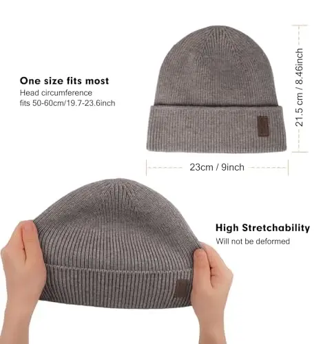 Wmcaps Winter Beanie for Men Women, Fleece Lined Beanie Soft Warm Knit Hat Ski Stocking Cuffed Cap - 2