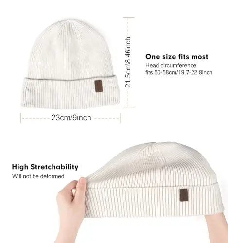 Wmcaps Winter Beanie for Men Women, Fleece Lined Beanie Soft Warm Knit Hat Ski Stocking Cuffed Cap - 5