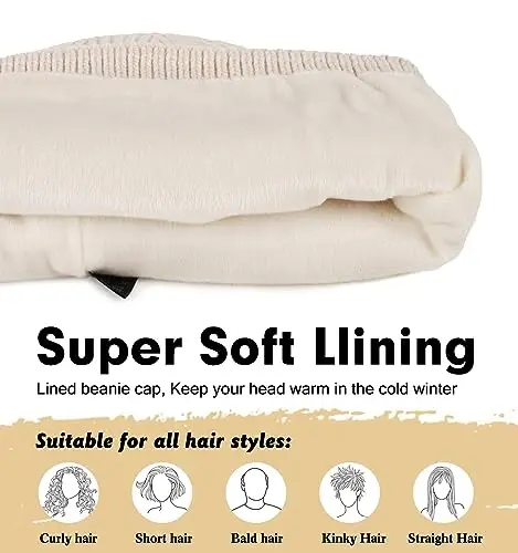 Wmcaps Winter Beanie for Men Women, Fleece Lined Beanie Soft Warm Knit Hat Ski Stocking Cuffed Cap - 2