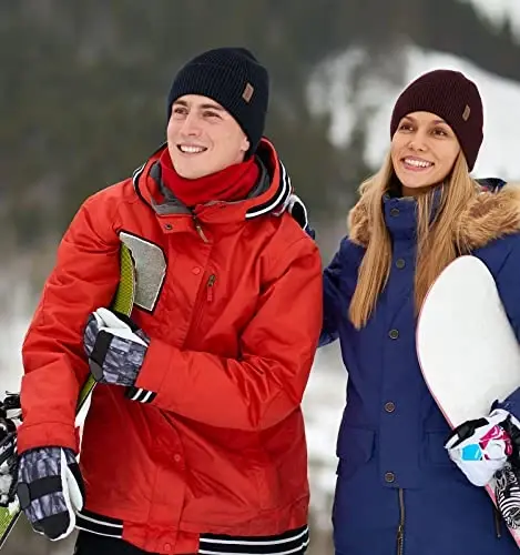 Wmcaps Winter Beanie for Men Women, Fleece Lined Beanie Soft Warm Knit Hat Ski Stocking Cuffed Cap - 5