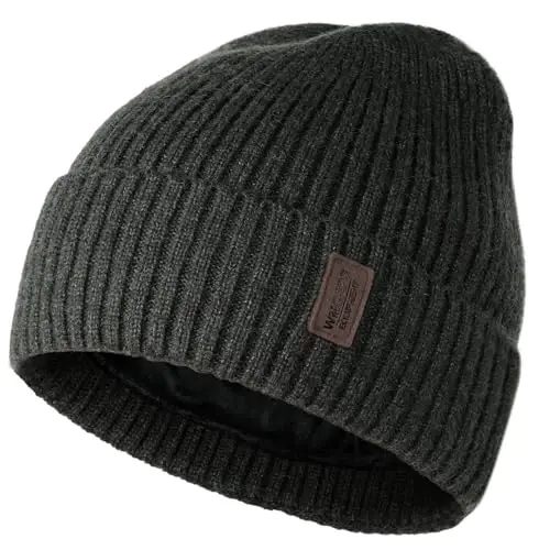 Wmcaps Warm Beanie for Men Women, Fleece Lined Beanie Warm Winter Caps Unisex Fashion Knit Cuffed Cap - 1