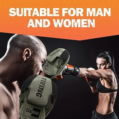 Boxing Pads for Men, Women, & Kids, Leather Focus Mitts for Martial Arts, Boxing Training, Curved Punch Mitts for Karate, Kickboxing,Muay Thai, Taekwondo - 2