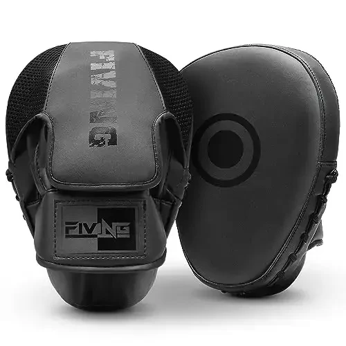 Boxing Pads for Men, Women, & Kids, Leather Focus Mitts for Martial Arts, Boxing Training, Curved Punch Mitts for Karate, Kickboxing,Muay Thai, Taekwondo - 1