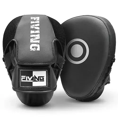 Boxing Pads for Men, Women, & Kids, Leather Focus Mitts for Martial Arts, Boxing Training, Curved Punch Mitts for Karate, Kickboxing,Muay Thai, Taekwondo 