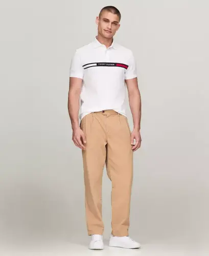 Men's Classic-Fit Embroidered Chest Insert Polo Shirt - White - 2