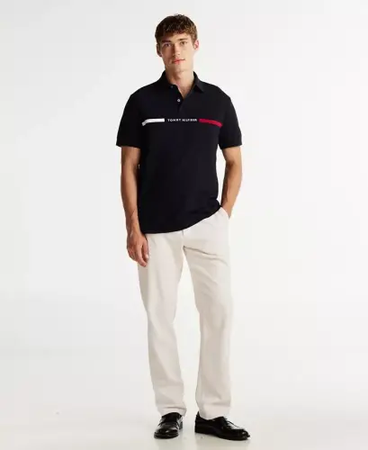 Men's Classic-Fit Embroidered Chest Insert Polo Shirt - Desert Sky - 2