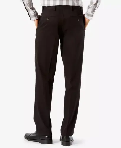 Men's Easy Straight Fit Khaki Stretch Pants - Black - DOCKERS (1)
