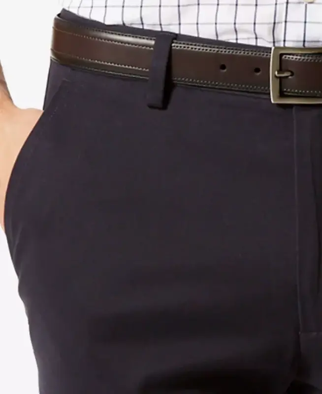 Men's Easy Straight Fit Khaki Stretch Pants - Black - 3