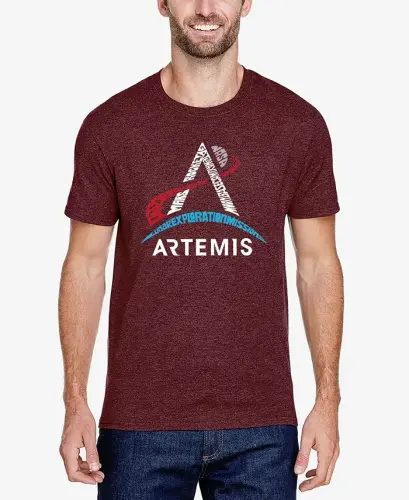 Men's NASA Artemis Logo Premium Blend Word Art T-shirt - Black - 4
