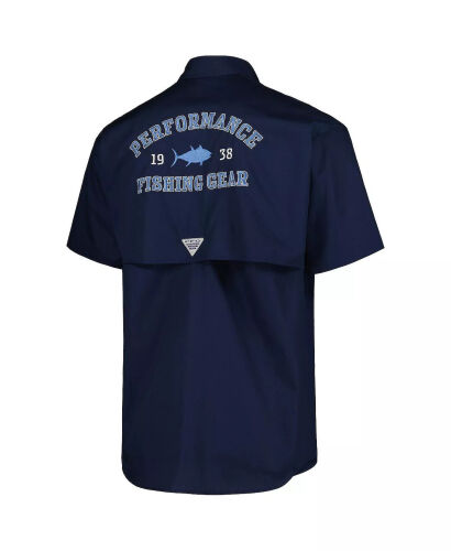 Men's Navy North Carolina Tar Heels Bonehead Button-Up Shirt - Navy - 4