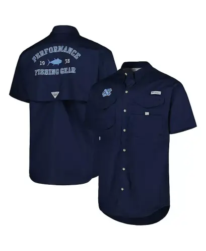 Men's Navy North Carolina Tar Heels Bonehead Button-Up Shirt - Navy - 1