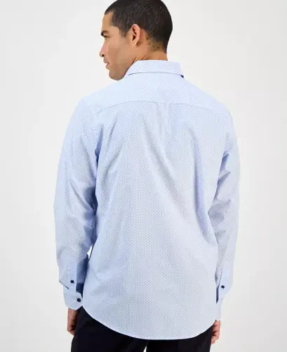 Men's Dot Stripe Shirt, Created for Modazone - Light Blue Combo - CLUB ROOM (1)