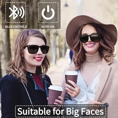 Smart Sunglasses with AAC Speaker for Men Women, Remote Photo Open Ear Music Hand-free Calling, Fit Large Faces Unisex Audio Intelligent Sunglasses, for Friends family - 3
