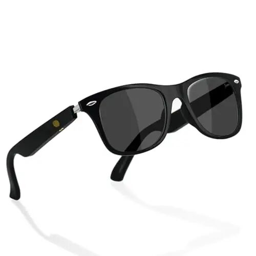Tulbeys Smart Glasses for Men Women, Smart Sunglasses for Outdoor Sports | Open-Ear, UV Protection Polarized Bluetooth Sunglasses with Mic Speakers, Voice Assistant Compatible - Up to 6 Hrs Battery 