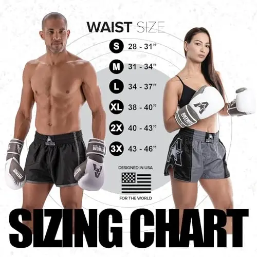 Boxing Shorts for Men & Women - Full Length Pro-Style Trunks - 6