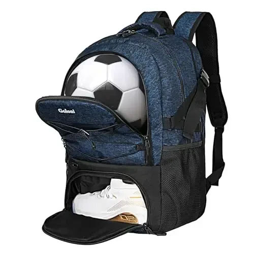Soccer Backpack for Men and Women,Sports Bag with Ball Compartment,Gym Backpack with Shoe Compartment 