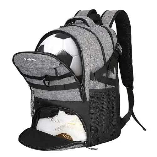 Soccer Backpack for Men and Women,Sports Bag with Ball Compartment,Gym Backpack with Shoe Compartment - 1