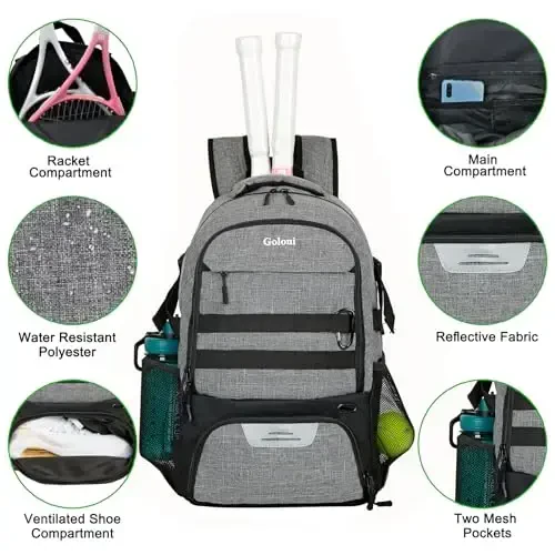 Soccer Backpack for Men and Women,Sports Bag with Ball Compartment,Gym Backpack with Shoe Compartment - 4