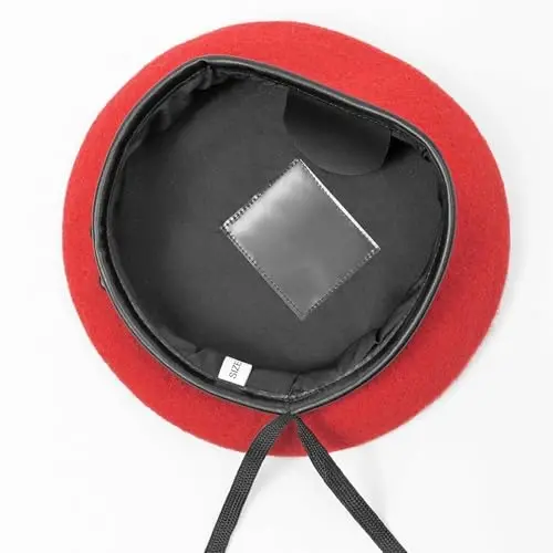 Gajaous British Military Berets for Men and Women,Wool and Leather Beret Hats,Multiple Colours Army Beret - 3