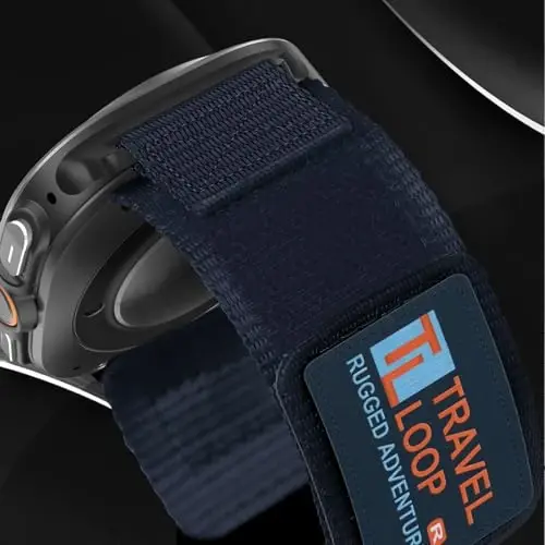 Rugged Nylon Band for Galaxy Watch Ultra Bands 47mm for Men Women,One Click No Gap Fabric Woven Wristbands Adjustable Sport Strap for Samsung Galaxy Watch 7 Ultra Band 47 mm for Man,XL - 3