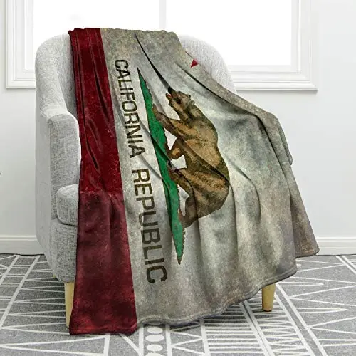 Jekeno California Republic Flag Gifts for Men Women, California Throw Blanket for Adult Kids Boys Girls, Independence Day California Decor Gifts for Home Bed Couch 