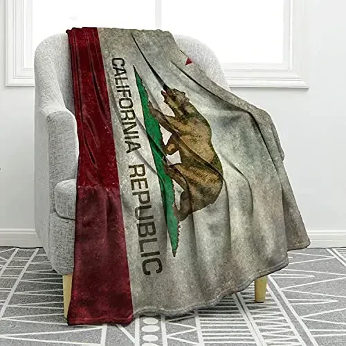 Jekeno California Republic Flag Gifts for Men Women, California Throw Blanket for Adult Kids Boys Girls, Independence Day California Decor Gifts for Home Bed Couch 