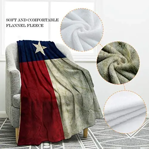 Jekeno Texas Gifts Blanket for Men Women, Texas Flag Throw Blankets Gifts for Adult Kids Boys Girls, Independence Day Texas Themed Decor for Home Bed Couch - 3