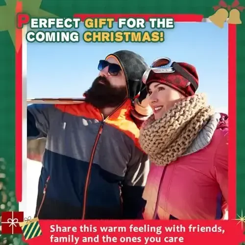 Winter Beanie Hat for Men Women Fleece Lined Thick Warm Plaid Knitted Skull Beanie Reversible Outdoor Windproof Ski Watch Cap - 6