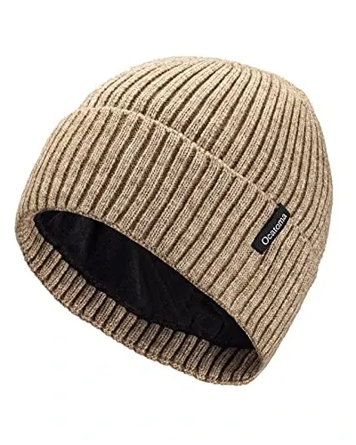 Ocatoma Beanie for Men Women Warm Winter Knit Cuffed Beanie Soft Warm Ski Hats Unisex - OCATOMA