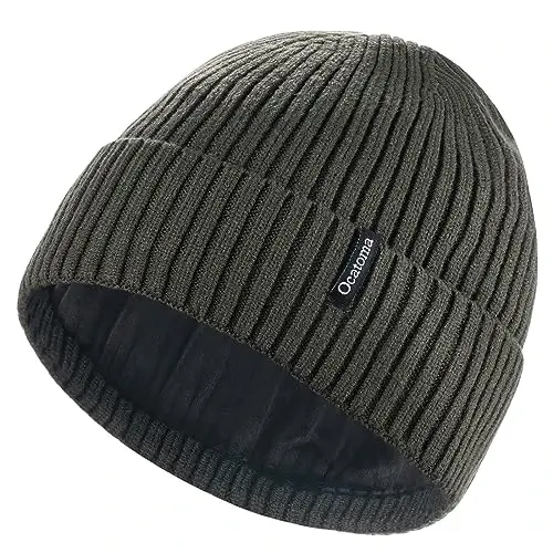 Ocatoma Beanie for Men Women Warm Winter Knit Cuffed Beanie Soft Warm Ski Hats Unisex - OCATOMA