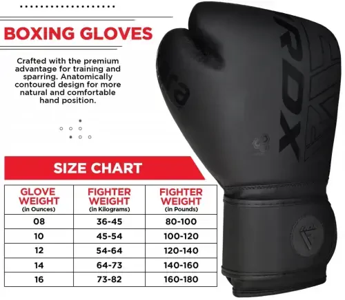 RDX Boxing Gloves for Men & Women | Pro Training Sparring Gloves, Maya Hide Leather Muay Thai | MMA Kickboxing, Unisex Punching Gloves with Thick Padding for Boxing 8 10 12 14 16 18 Oz-BLACK - 4