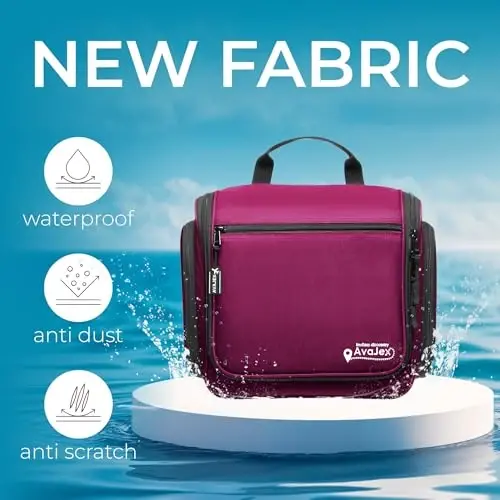 Travel Toiletry Bag for Men and Women - (10.6”x10.6”x3.2”) Large Hanging Toiletry Organizer - Waterproof Hygiene Bag with Metal XXL Swivel Hook, with Sturdy Zippers and 19 Compartments for Toiletries - 4