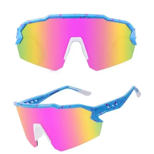 Ukoly Baseball Sunglasses For Men Women,Sports Sunglasses For Baseball Running Cycling UV400 protection TR90 Frame 615 