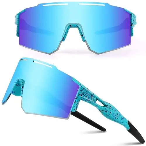 Ukoly Cycling Sunglasses for Men Women with 3 Interchangeable Lenses, Polarized Sports Sunglasses, Baseball Sunglasses - MODAZONE