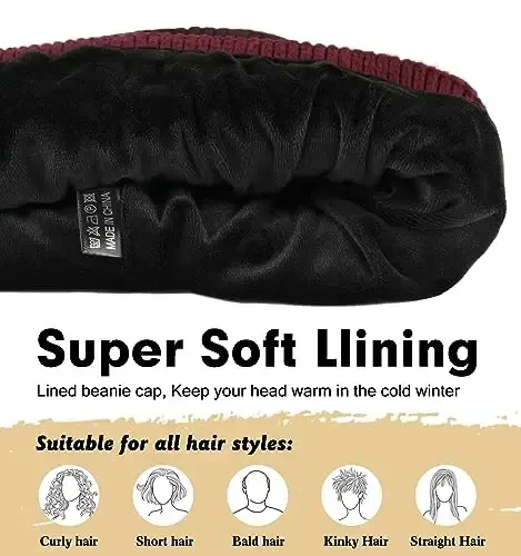 Wmcaps Winter Beanie for Men Women, Fleece Lined Beanie Soft Warm Knit Hat Ski Stocking Cuffed Cap - WMCAPS (1)