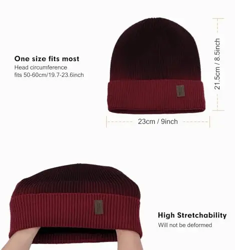 Wmcaps Winter Beanie for Men Women, Fleece Lined Beanie Soft Warm Knit Hat Ski Stocking Cuffed Cap - 3