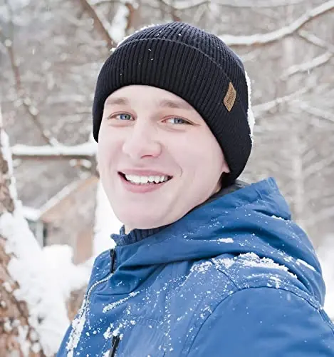 Wmcaps Winter Beanie for Men Women, Fleece Lined Beanie Soft Warm Knit Hat Ski Stocking Cuffed Cap - 4