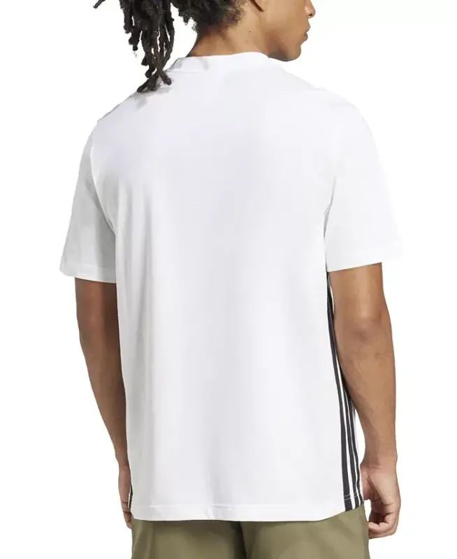 Men's Essential Three-Stripes Single Jersey T-Shirt-White/blac - 2