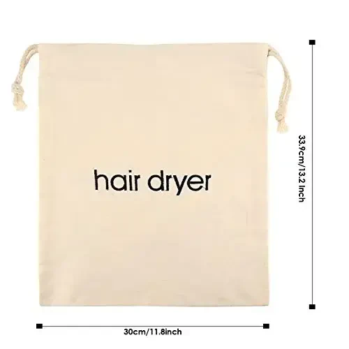 ERKXD 3 | 6 | 8 Pack Hair Dryer Bags Drawstring Bag Container Hairdryer Bag for travel bathroom (6 PCS White) - Modazone