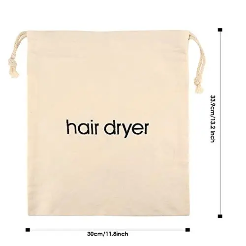 ERKXD 3 | 6 | 8 Pack Hair Dryer Bags Drawstring Bag Container Hairdryer Bag for travel bathroom (6 PCS White) - 1
