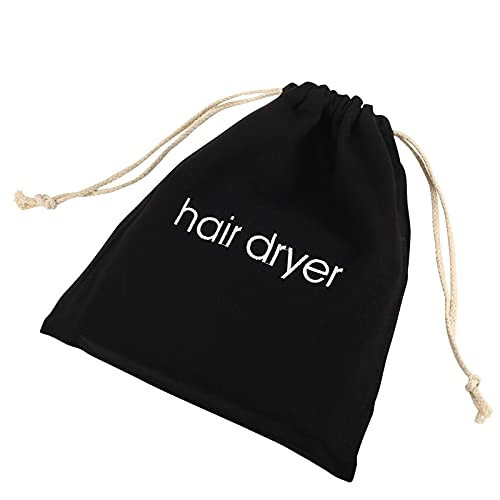 ERKXD 3 | 6 | 8 Pack Hair Dryer Bags Drawstring Bag Container Hairdryer Bag for travel bathroom (8 PCS, Black) - 2