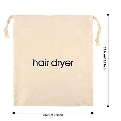 ERKXD 3 | 6 | 8 Pack Hair Dryer Bags Drawstring Bag Container Hairdryer Bag for travel bathroom (8 PCS White) - 2