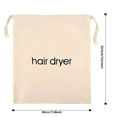 ERKXD 3 | 6 | 8 Pack Hair Dryer Bags Drawstring Bag Container Hairdryer Bag for travel bathroom (8 PCS White) - 2