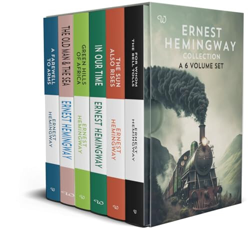 Ernest Hemingway Collection 6 book set (For Whom The Bell Tolls, A Farewell To Arms, Green Hills Of Africa, The Old & The Sea, In Our Time, The Sun Also Rises) - 1