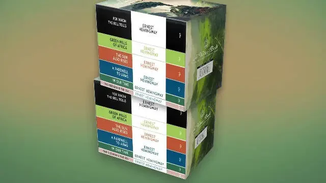 Ernest Hemingway Collection 6 book set (For Whom The Bell Tolls, A Farewell To Arms, Green Hills Of Africa, The Old & The Sea, In Our Time, The Sun Also Rises) - 7