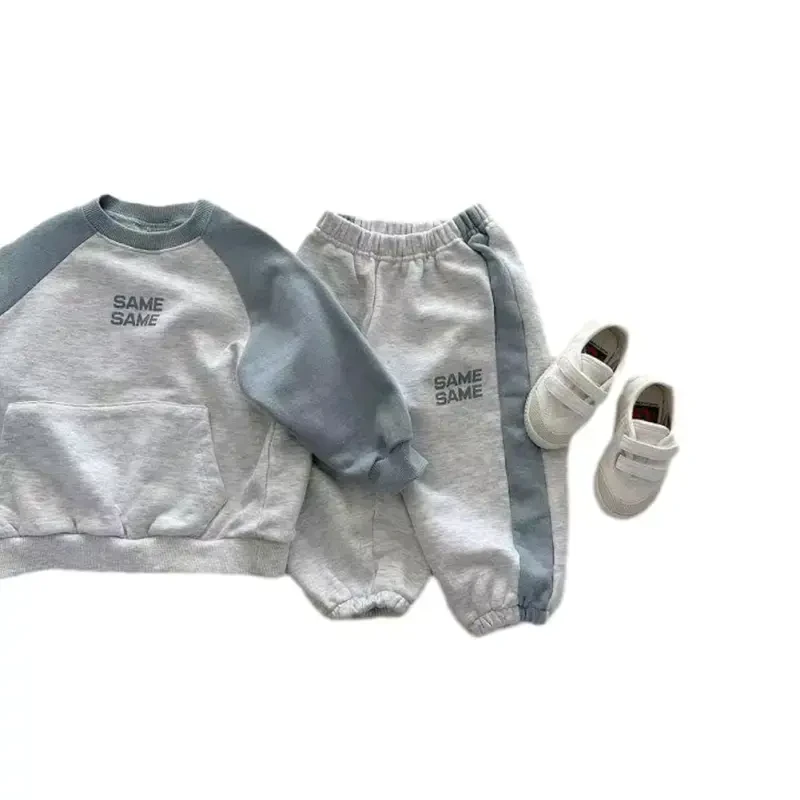 Esaierr 2pcs Girls Boys Track Suits Set Tracksuit Set Clothes for Kids Baby,Toddler Sweatershirt Outfits Unisex Infant Pullover Hoodie Tracksuits Sweatpants Pants Set - 6