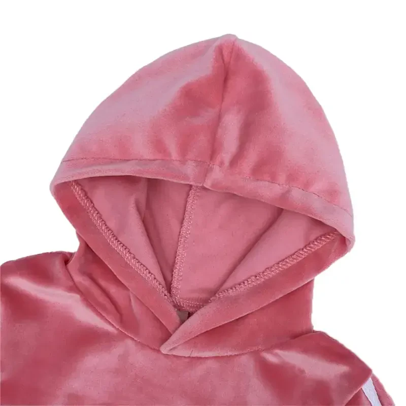 Esaierr Kids Toddler 2Pcs Kuzgi Qishki Kostyumlar To‘plami, 9M-8Y Chaqaloqlar uchun Issiq Sport Kostyumi Shim Kostyumlari Fleece Kapüşonli Sviter Jogger Shimlar O‘g‘il Bolalar Qizlar uchun To‘plam - 4