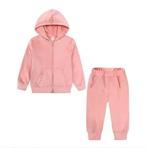 Esaierr Kids Toddler Hoodie Tracksuit 2Pcs Outfits, 12M-13Y Boys Girls Autumn Winter Velour Hoodie Sweatsuits Jogging, Hoodie Zipper Sweatshirt - 5