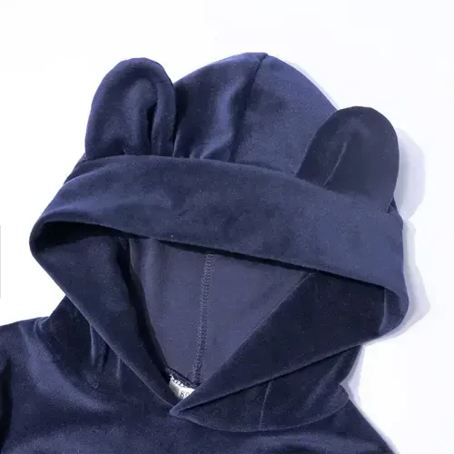 Esaierr Kids Toddler Velour Tracksuit Sweat Suits Set 2PCS Baby Ears Hooded Sweatsuits Outfits with Pockets Workout Jogging Sets Boys Girls Fall Winter Tracksuit Set 9M-8Y - 1