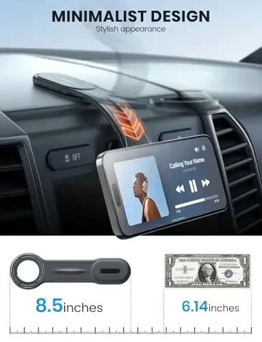 eSamcore for MagSafe Car Mount Detachable, Bendable Aluminum Arm Magnetic Phone Holder for Car【20 Strong Magnets】 Cell Phone Mount for Car Dash Fit iPhone 17 16 15 14 Pro Max Mini Mag Safe Accessories - 4
